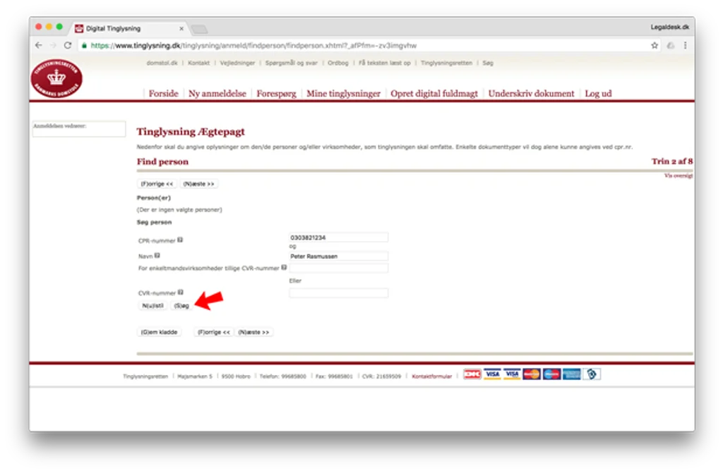 Find parterne til tinglysningen