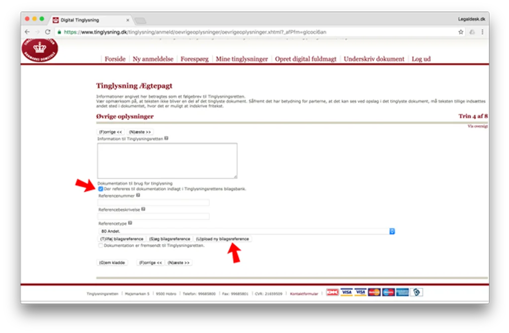 Indtast øvrige oplysninger