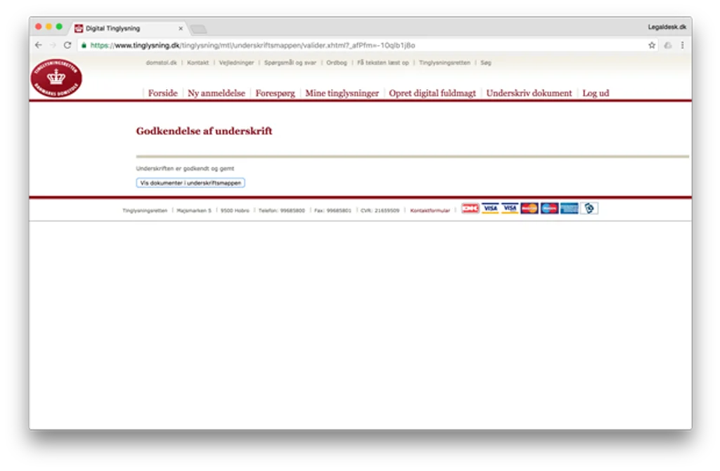 Bekræftelse af underskrift